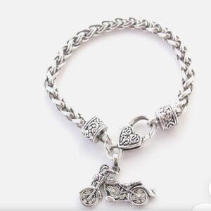 Brighton Silver Charm Bracelet with Motorcycle Pendant